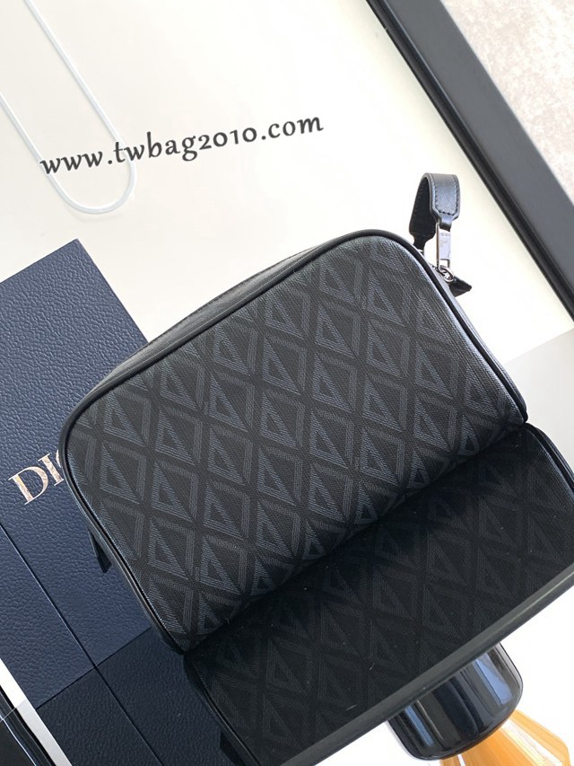 Dior专柜新款迪奥高仿原单CD Diamond图案帆洗漱包收纳包 djfk1625